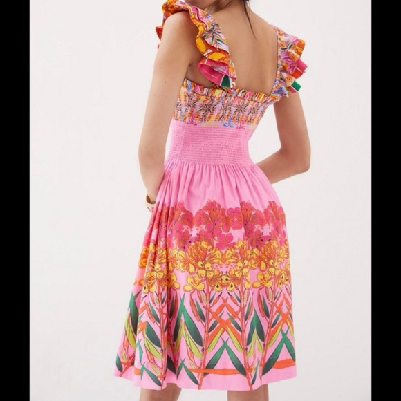 NWT Anthropologie Roopa Pemmaraju Tropical Print Ruffle Sleeve Sundress - Picture 3 of 10